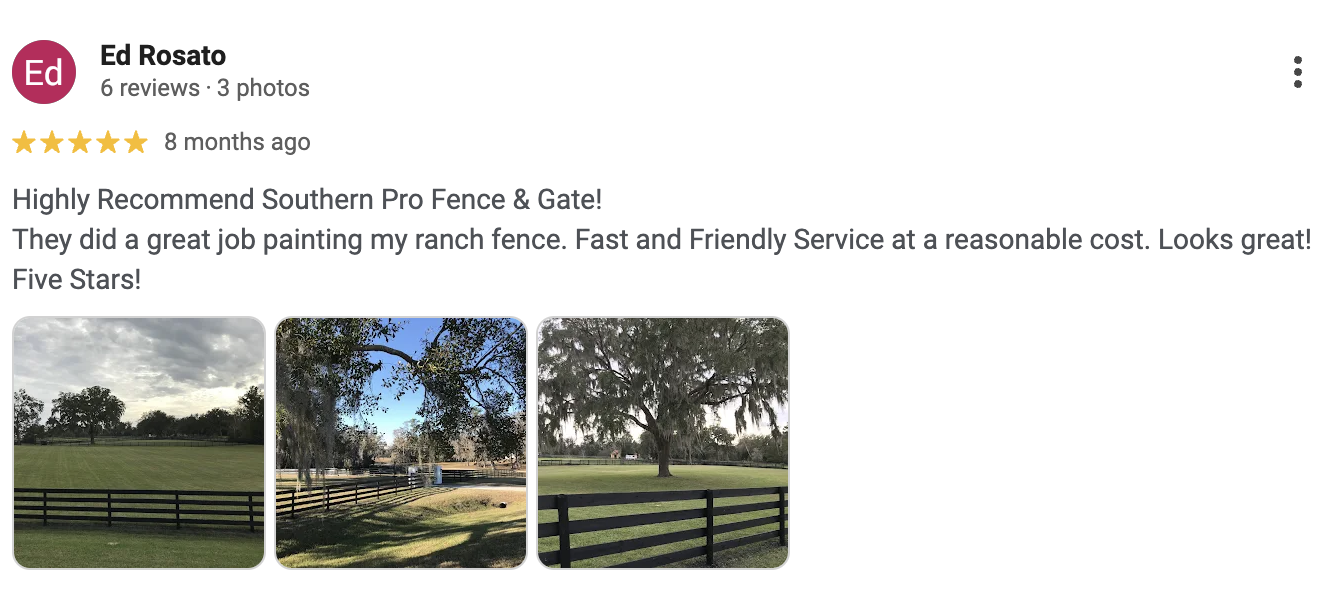 Fence project by Southern Pro Fence in Central Florida